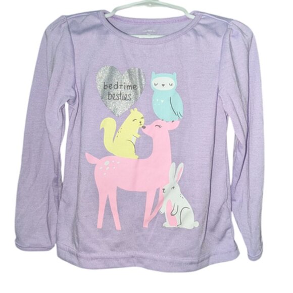 Carter's 2 Piece Bedtime Besties Long Sleeve Top Fleece Pants Pajamas PJs Set 3 - Picture 2 of 5